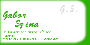 gabor szina business card